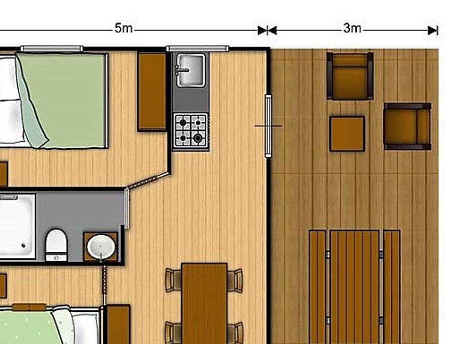 Tente en toile et en bois 4 personnes - SAFARI - 2 chambres 2