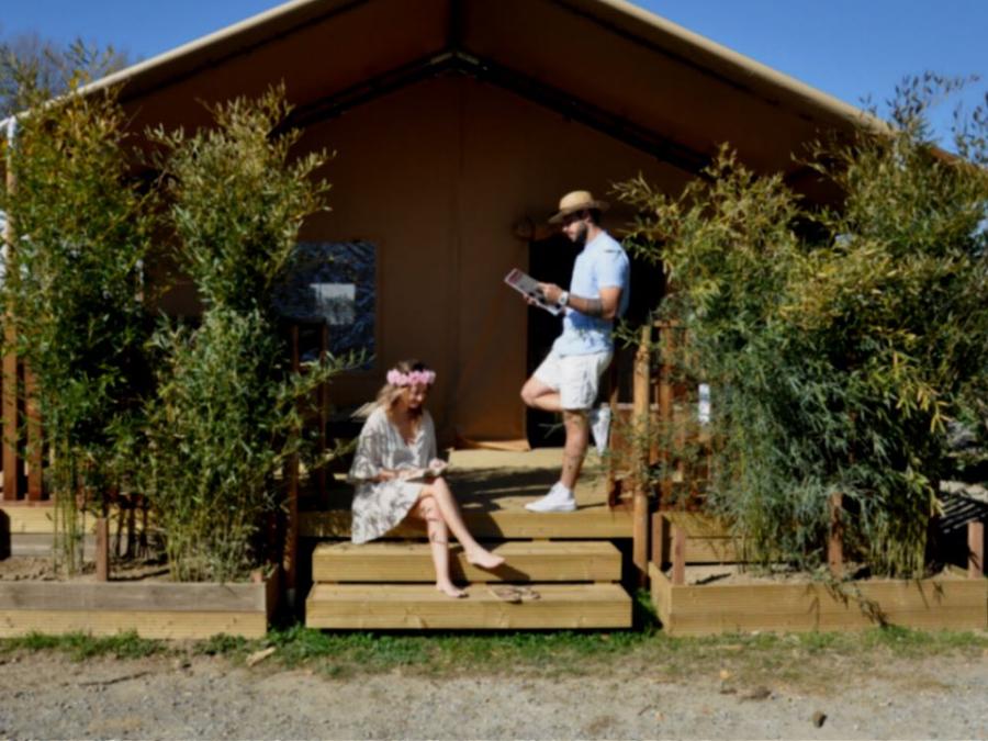 Tente en toile et en bois 4 personnes - SAFARI - 2 chambres 0
