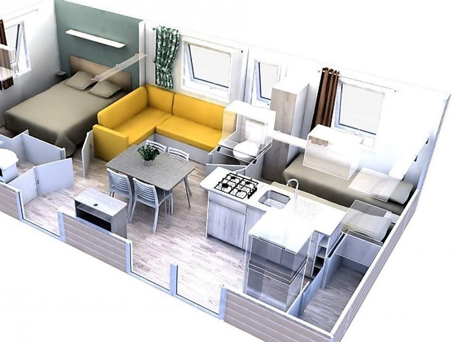 Mobilhome 4 personnes - CLASSIQUE - 2 chambres avec climatisation 10