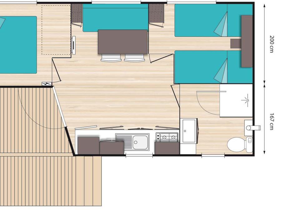 Mobilhome 6 personnes - CONFORT Evasion 2 Chambres (4 Adultes Maxi + 2 Enfants de - 18 ans) 5