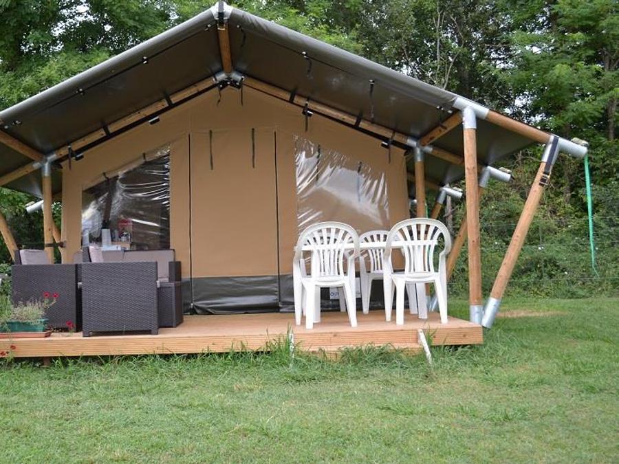 Tente en toile et en bois 5 personnes - SAFARI sans sanitaires 0