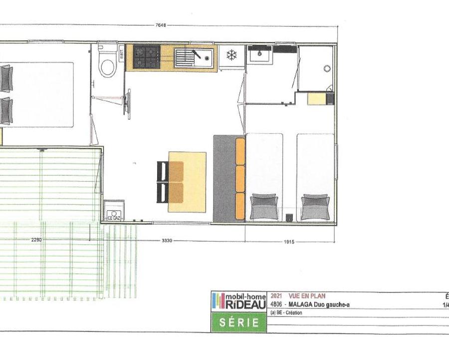 Mobilhome 4 personnes - 25m2 (2021) + Terrasse bois semi-couverte 8m2. 4 pers 5