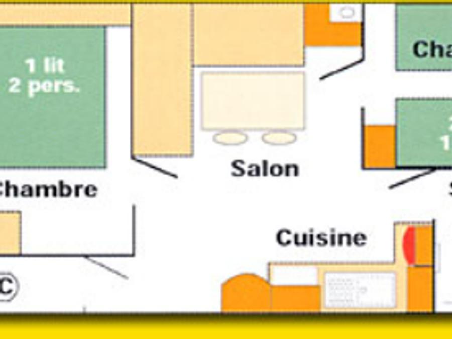 Mobilhome 6 personnes - COLORADO 2 chambres - TV 5