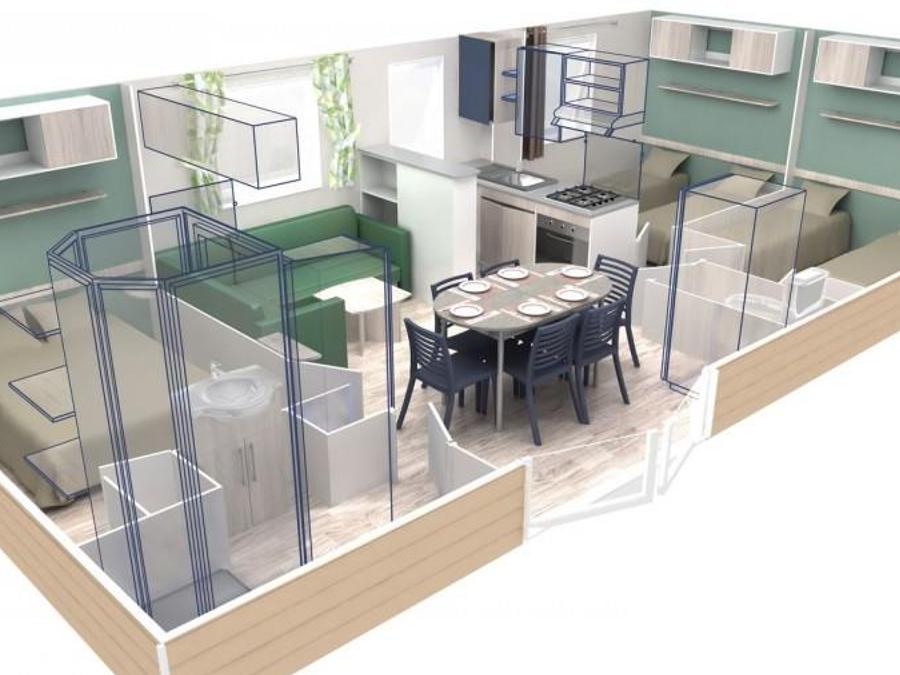 Mobilhome 6 personnes - Cottage 3 FEUILLES 3 chambres 8