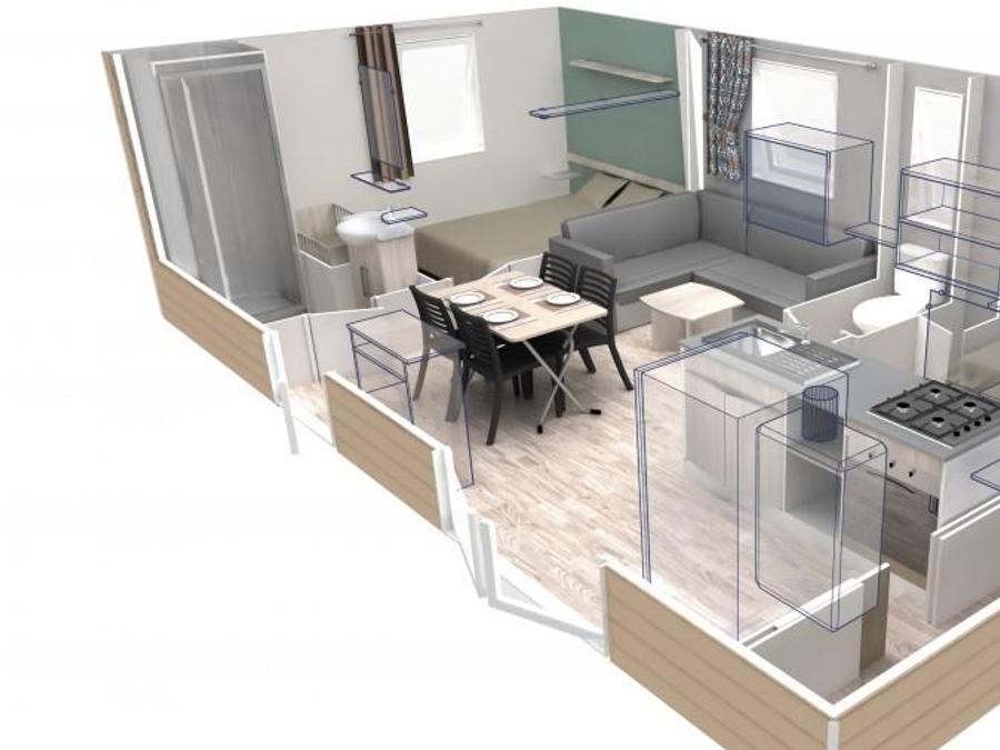 Mobilhome 4 personnes - Cottage 3 FEUILLES 2 chambres 10