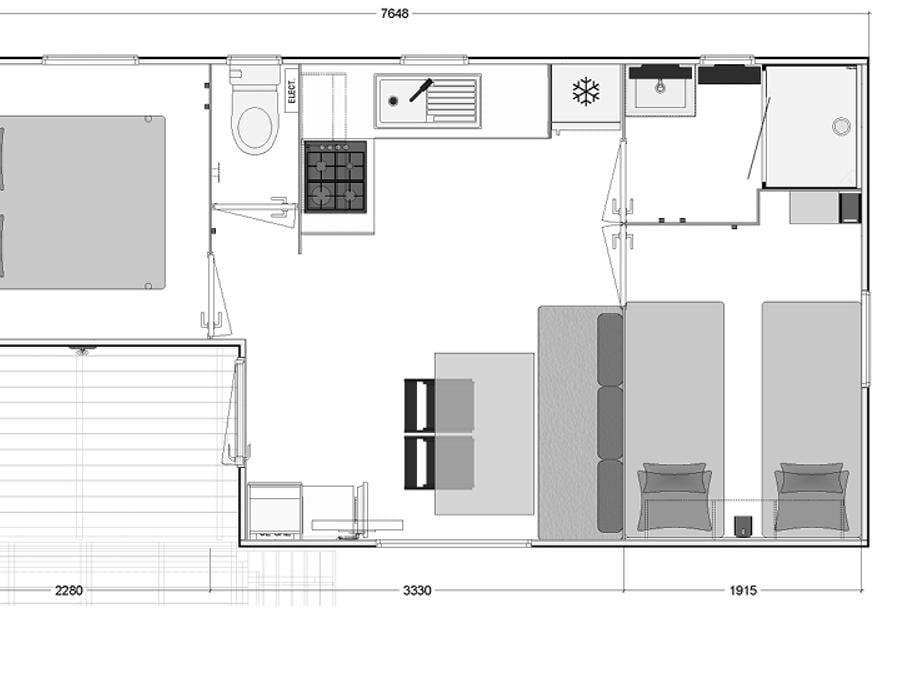 Mobilhome 4 personnes - Cottage 4 FEUILLES 2 chambres 4