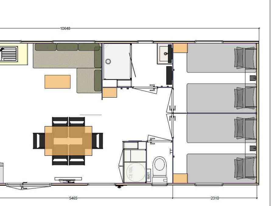 Mobilhome 6 personnes - Cottage Du Lac PREMIUM++ 3 chambres - FACE PLAN D'EAU 6 pers 7