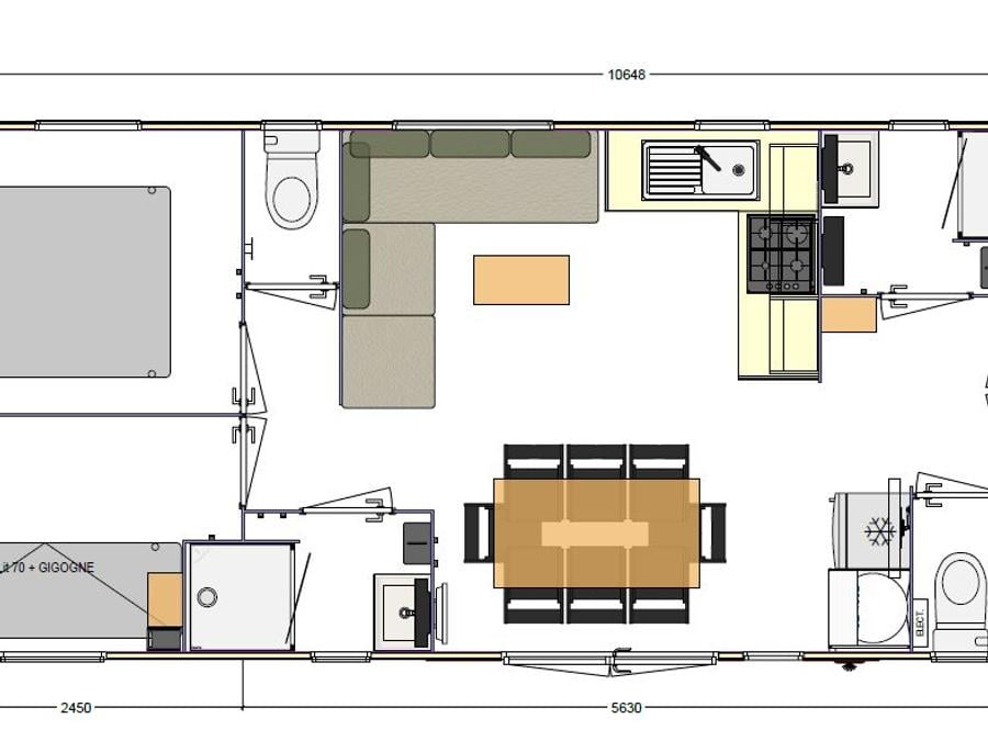 Mobilhome 8 personnes - Cottage PREMIUM 4 chambres 8 pers 7