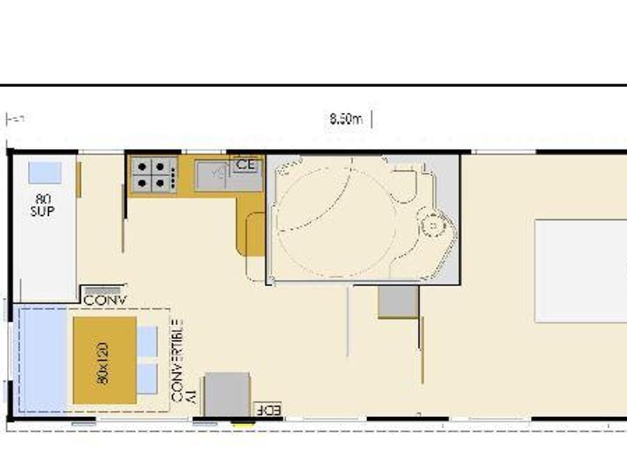 Mobilhome 4 personnes - Cottage 2 FEUILLES - 2 chambres - Equipé pour personne à mobilité réduite 9
