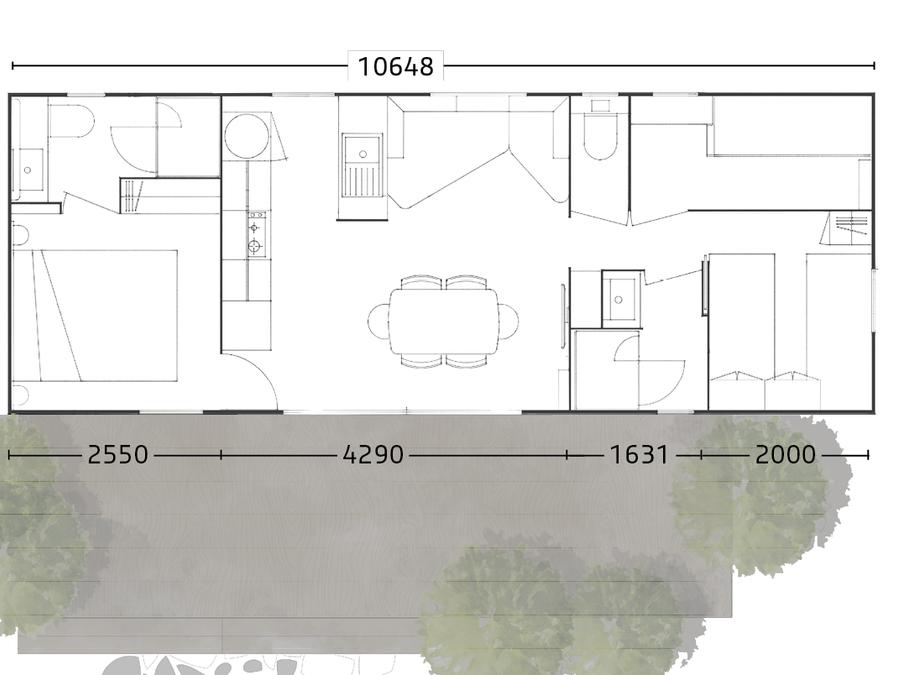 Mobilhome 6 personnes - Cottage Nature EXCLUSIF 3 chambres avec SPA 7