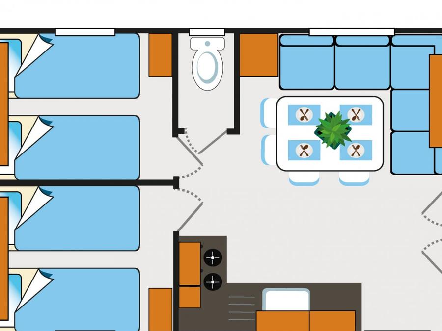 Mobilhome 8 personnes - CLIM - TV 3