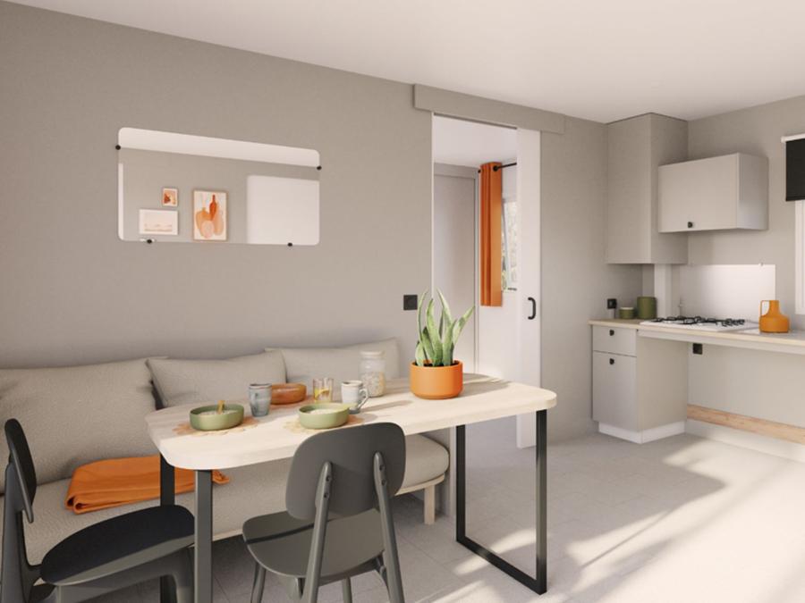 Mobilhome 4 personnes - Privilège PMR 30m² - 2 chambres - Clim + TV + Lave-vaisselle 1