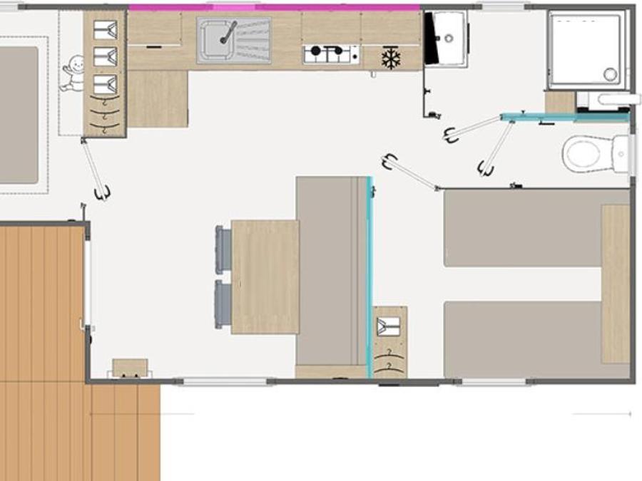 Mobilhome 4 personnes - 2 chambres 5