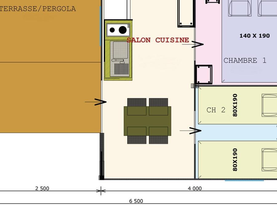 Bungalow toilé 4 personnes - Funflower Standard 20m² / 2 chambres - terrasse (sans sanitaires privatifs) 2