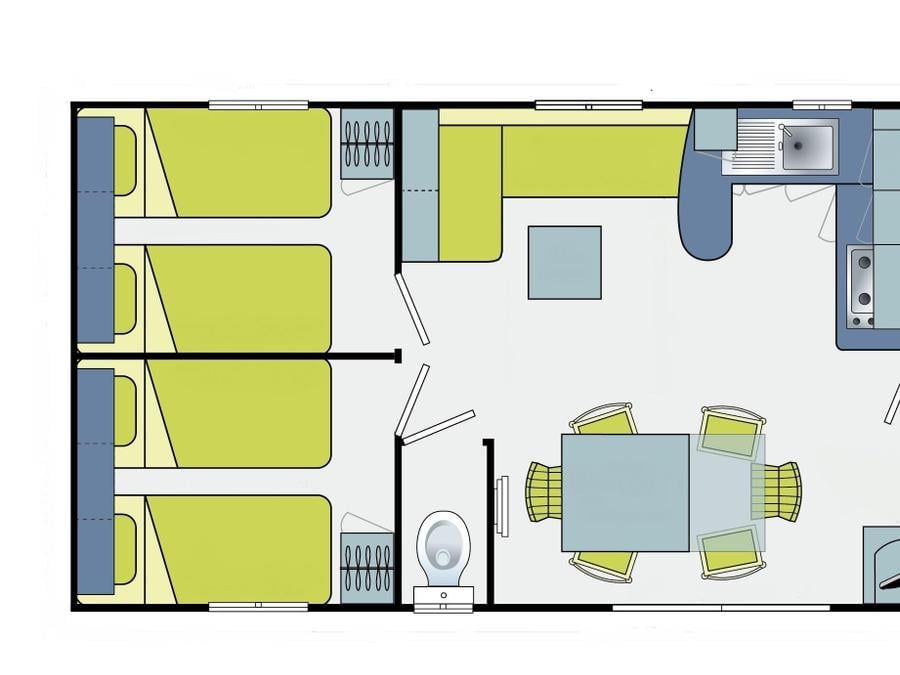 Mobilhome 6 personnes - Standard 32 m² / 3 chambres - terrasse 3