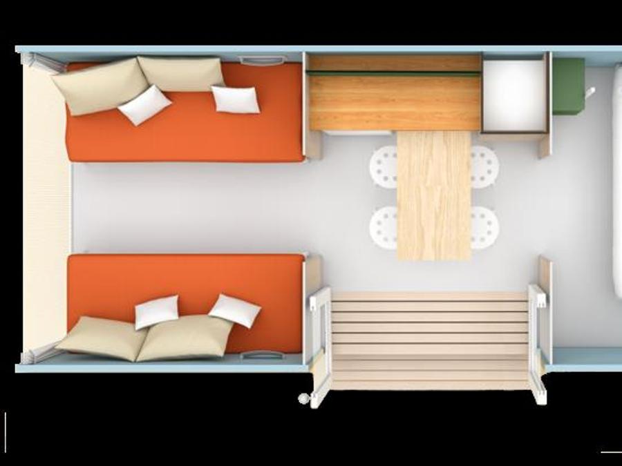 Tente en toile et en bois 4 personnes - Coco Sweet 16m² / 2 chambres - terrasse (sans sanitaires privatifs) 5