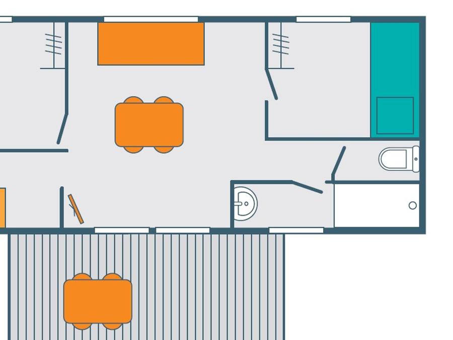 Chalet 4 personnes - CHALET BOIS CONFORT 4 Personnes 29m2 2 Chambres 3