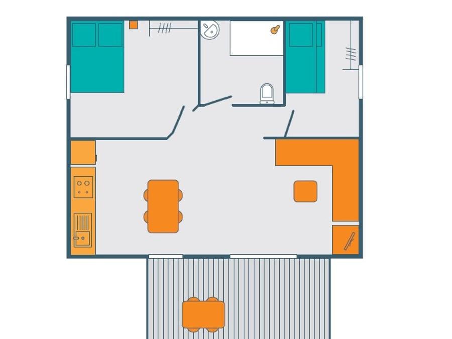 Chalet 4 personnes - CHALET BOIS 4/6 pour personne à mobilité réduite - 35m2 11