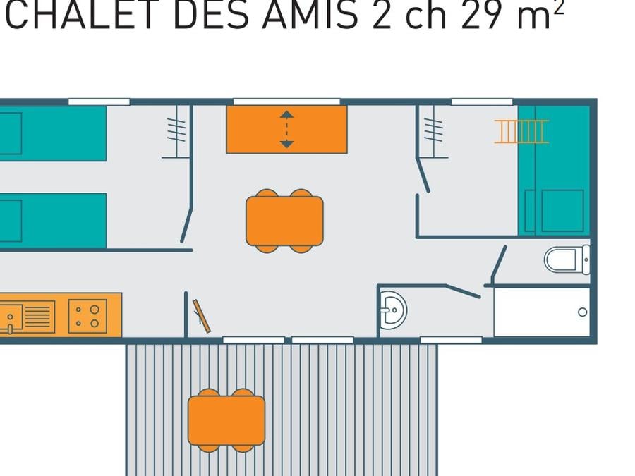 Chalet 4 personnes - CHALET DES AMIS 4 personnes 29m2 2 Chambres 7