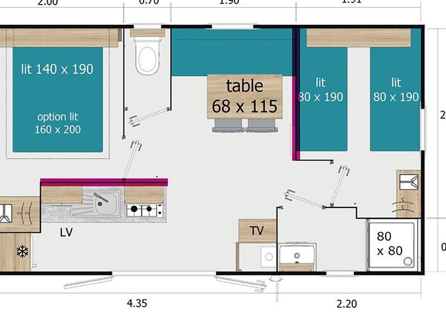 Mobilhome 4 personnes - Lodge 64 4