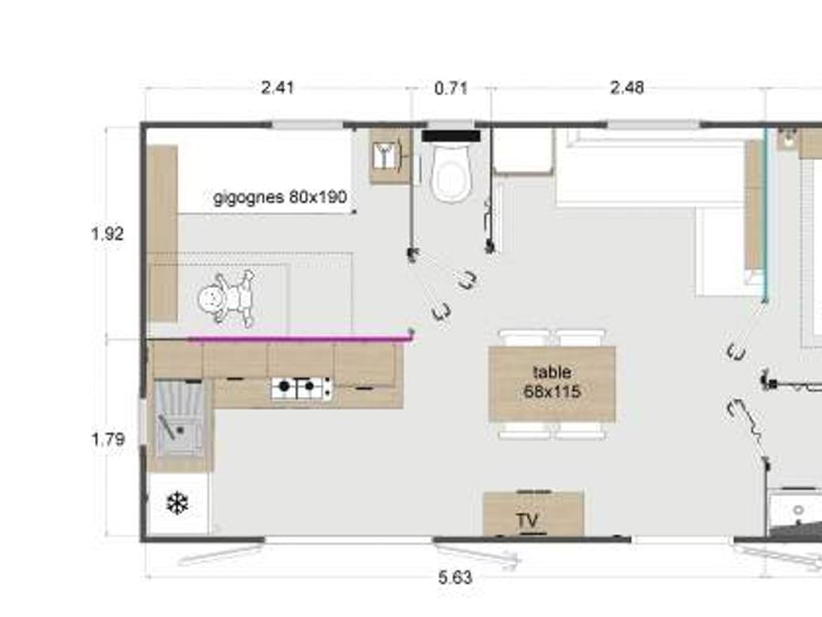 Mobilhome 5 personnes - Lodge 770 Confort 4