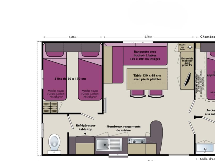Mobilhome 4 personnes - Ciela Confort Compact - 2 chambres 8