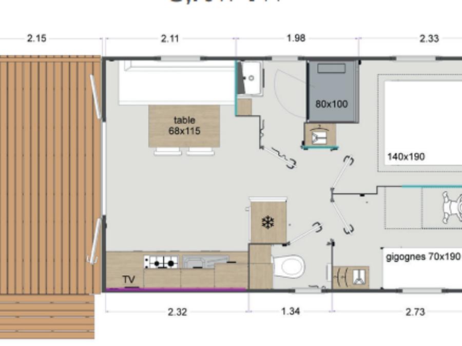 Mobilhome 4 personnes - 2 chambres 4