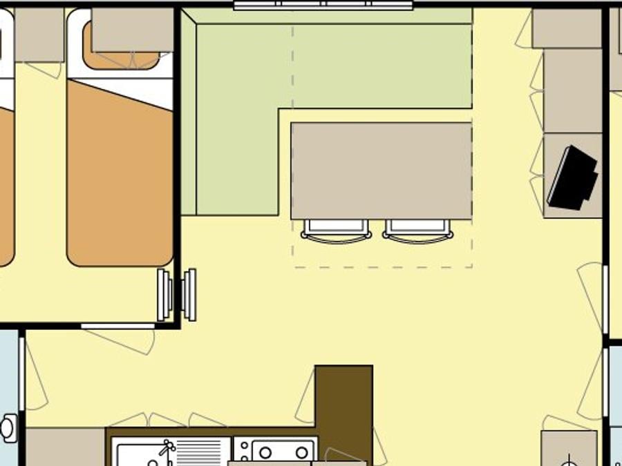 Mobilhome 4 personnes - 2 chambres 2