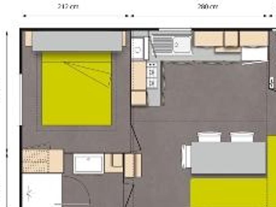 Mobilhome 6 personnes - Mobil-home Standard 31m² (3 chambres) + TV + terrasse semi-couverte 18m² 7