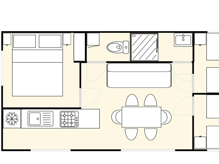 Mobilhome 8 personnes - Confort 3 chambres 30 m² 5