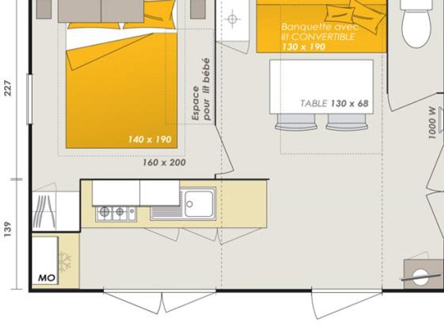 Mobilhome 4 personnes - Grand Confort 2 chambres 27 m² 9