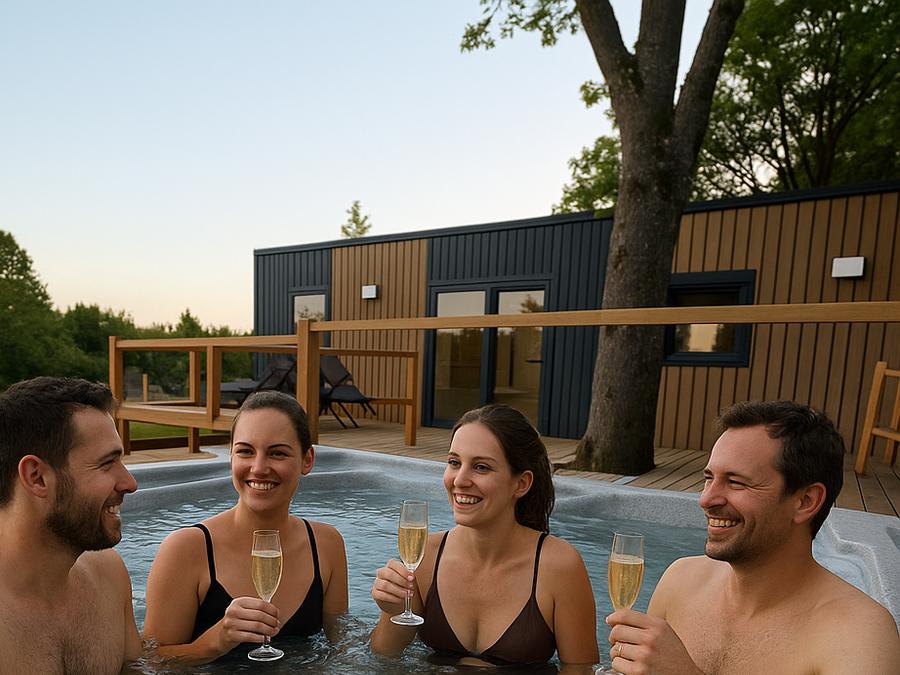 Mobilhome 4 personnes - Cottage avec terrasse 2ch/2sdb et spa privatif au Camp'hôtel du Perche Bellêmois 0