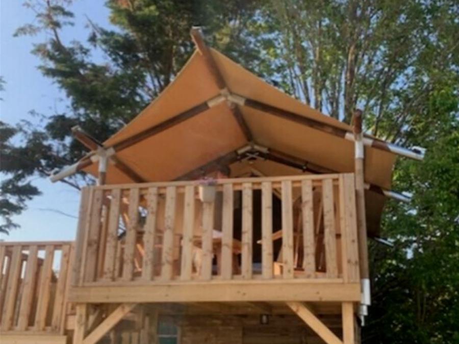 Tente en toile et en bois 2 personnes - Tente Lodge 1 chambre sans sanitaires 0