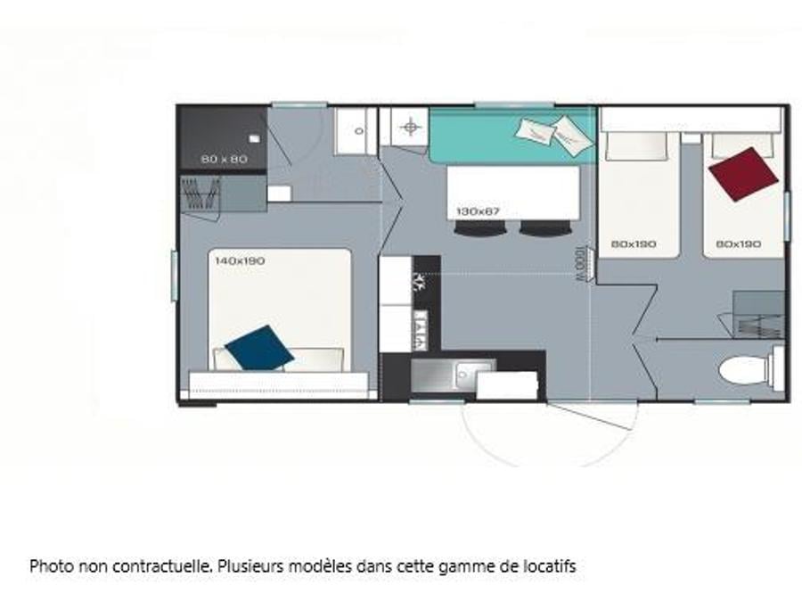 Mobilhome 4 personnes - Mobile-home 2 chambres 4 personnes, 23m² 1