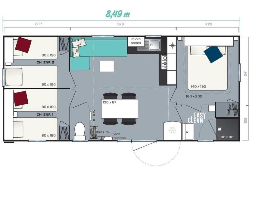 Mobilhome 6 personnes - 3 chambres 4