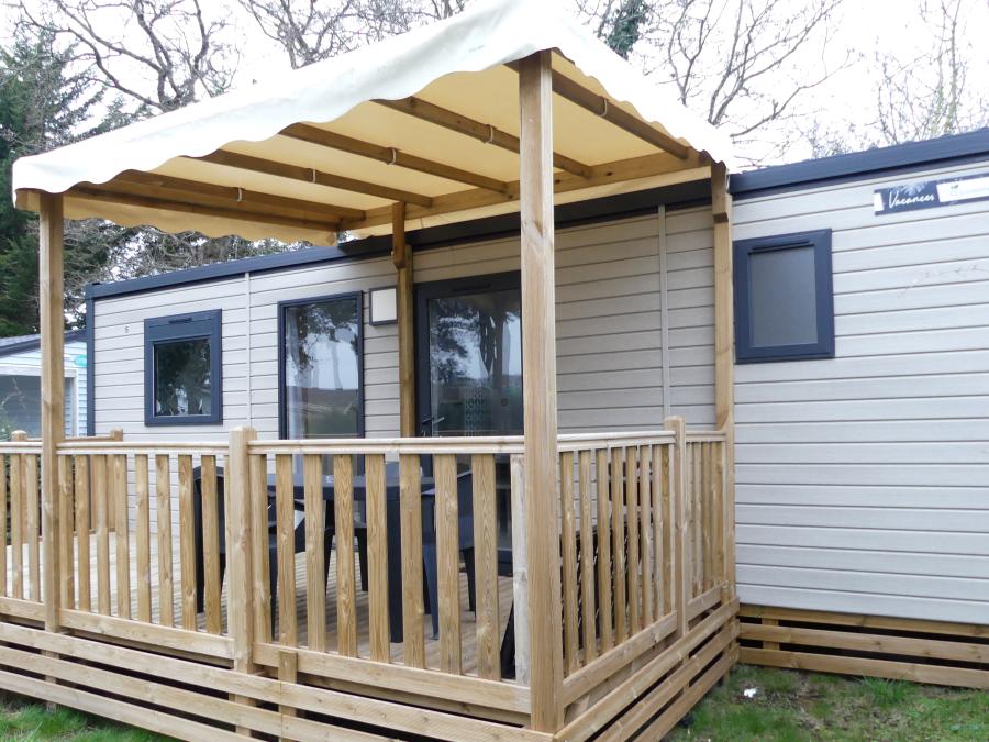 Mobilhome 4 personnes - MOBIL-HOME SAVANAH 30M² avec terrasse semi couverte 3
