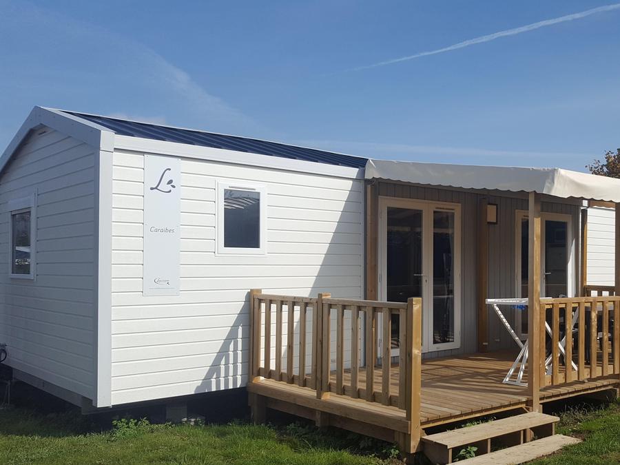 Mobilhome 6 personnes - MOBILE HOME CARAIBES 3 chambres 40m² avec terrasse semi couverte 0