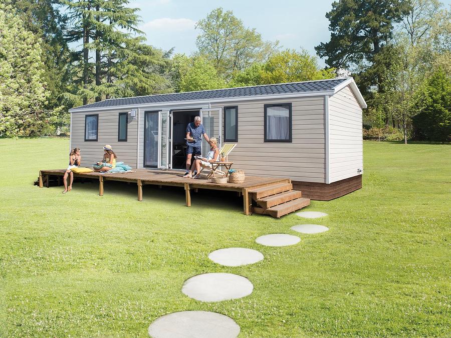 Mobilhome 8 personnes - MOBILE HOME NIRVANA QUATTRO 4 chambres 40m² avec terrasse semi couverte 0