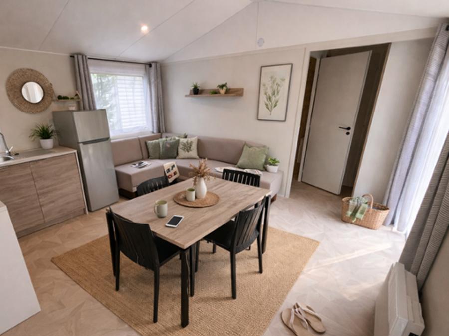 Mobilhome 4 personnes - Mobilhome 31 m² 2 chambres n° 80 Terrasse couverte, climatisé, 2/4 Pers Samedi - Samedi 6