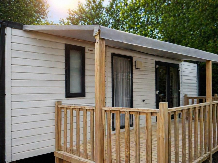 Mobilhome 4 personnes - Mobilhome 31 m² 2 chambres n° 80 Terrasse couverte, climatisé, 2/4 Pers Samedi - Samedi 9