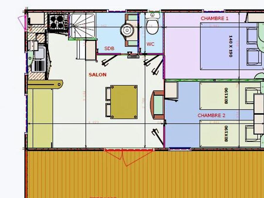 Chalet 4 personnes - 2 chambres + climatisation 6