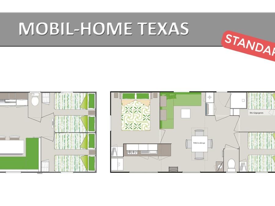 Mobilhome 8 personnes - TEXAS. STANDARD 10