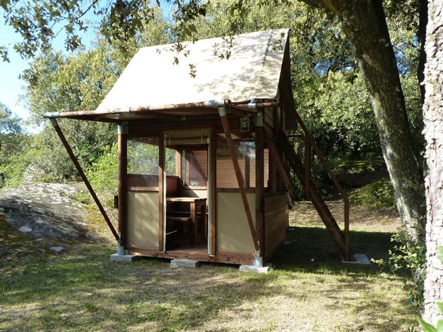 Tente en toile et en bois 4 personnes - Tente Bivouac XL sur pilotis Standard 2 chambres - en pleine nature (sans sanitaires) 2/4 pers 7