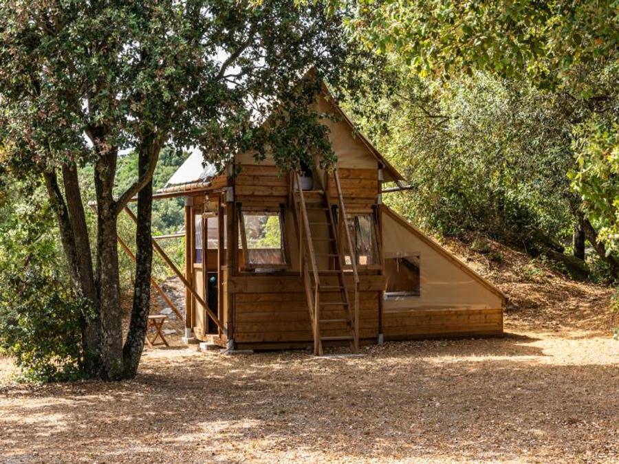 Tente en toile et en bois 4 personnes - Tente Bivouac XL sur pilotis Standard 2 chambres - en pleine nature (sans sanitaires) 2/4 pers 8