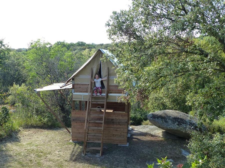 Tente en toile et en bois 2 personnes - Tente Bivouac Small sur pilotis Standard 1 chambre - en pleine nature (sans sanitaires) 1/2 pers 1