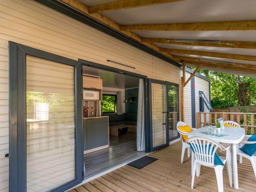 Mobilhome 5 personnes - Mobil-Home Premium -30m² -2 chambres - terrasse couverte - TV - Clim 2/5 pers 9