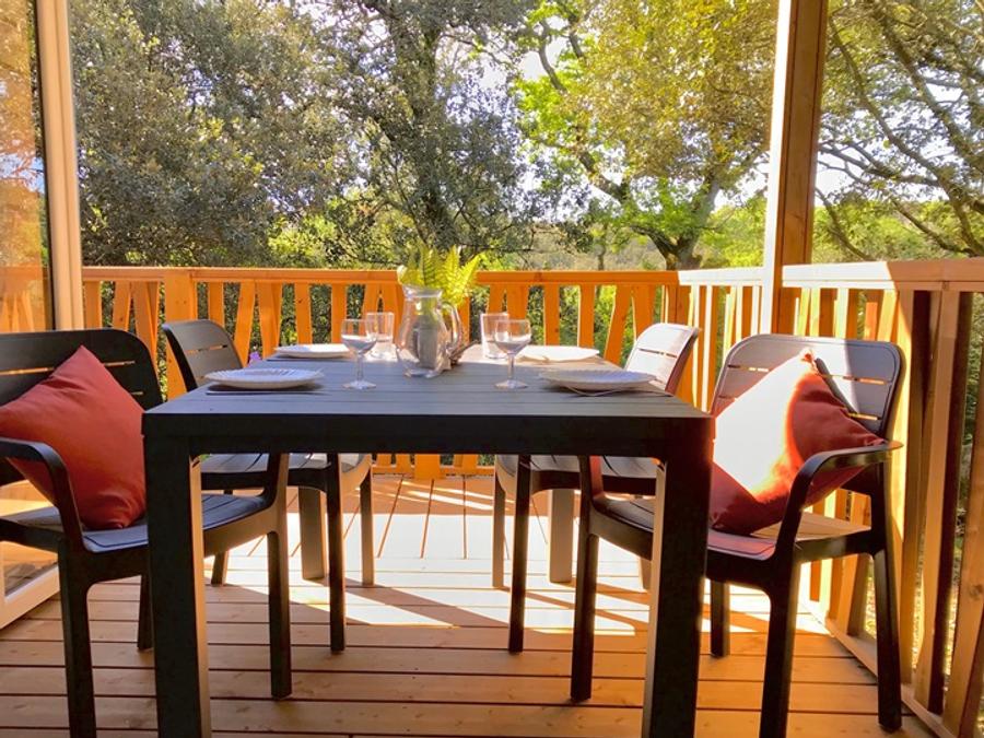 Chalet 5 personnes - NEW // Chalet Premium -28m2 - 2 chambres - terrasse couverte - TV - Clim 2/5 pers 5