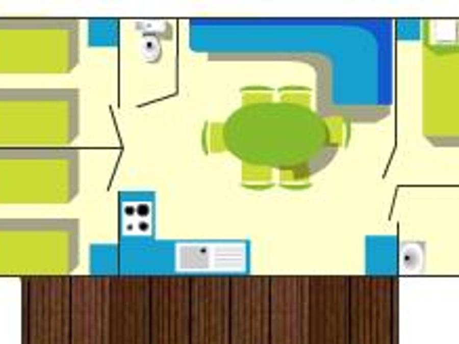 Mobilhome 7 personnes - Eco (3 chambres) arrivée Mercredi 6/7 pers. 9