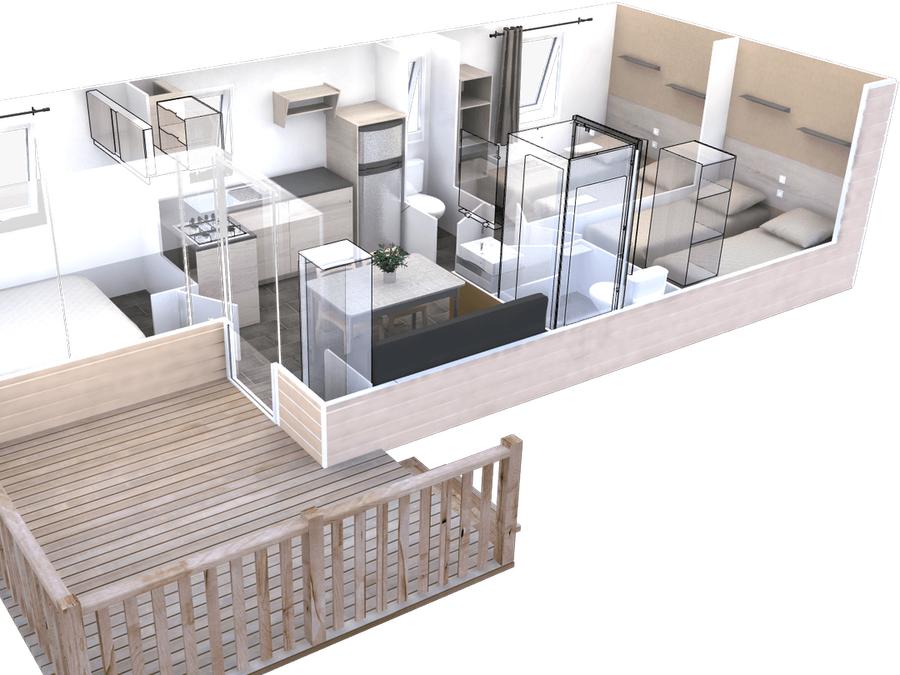 Mobilhome 7 personnes - Excellence (3 chambres) arrivée le mercredi 6/7 pers. 3