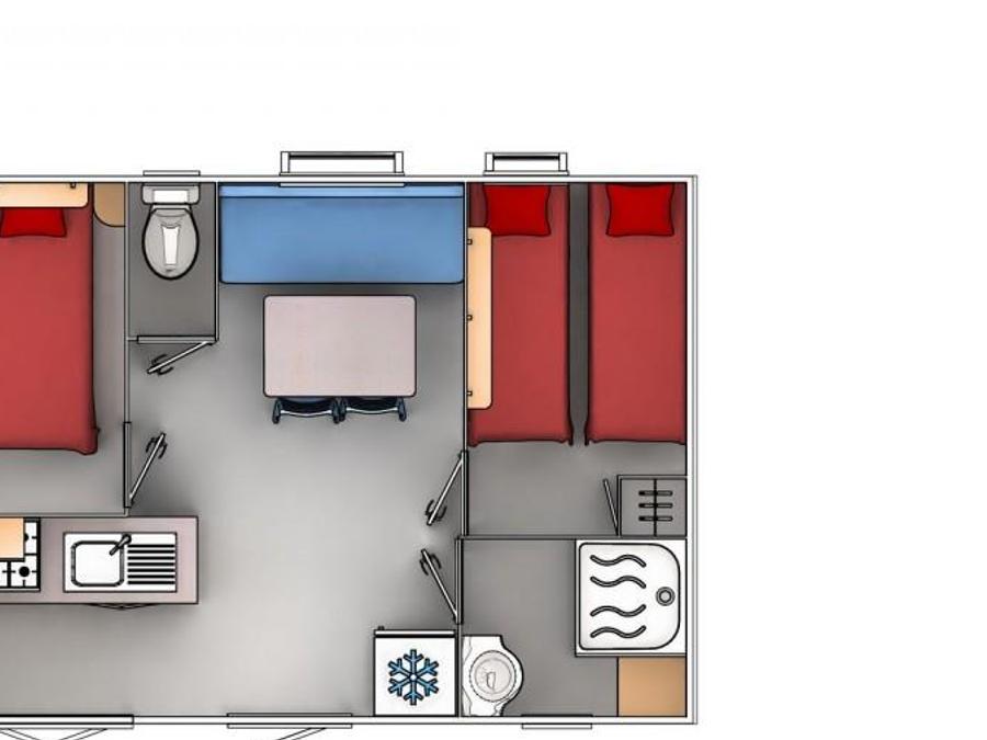 Mobilhome 4 personnes - Mobil home 26m2 + terrasse couverte. 4 pers 3